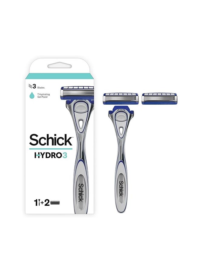 schick Hydro 3 Tripple Blade Razor For Men - 1 Razor With Cartridge - Image 2