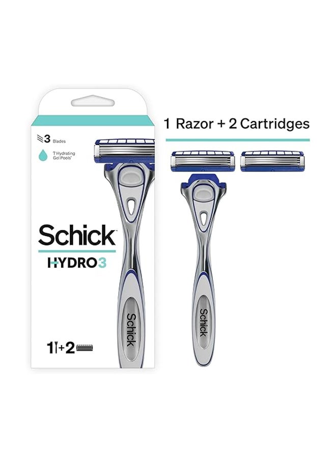 schick Hydro 3 Tripple Blade Razor For Men - 1 Razor With Cartridge - Image 1