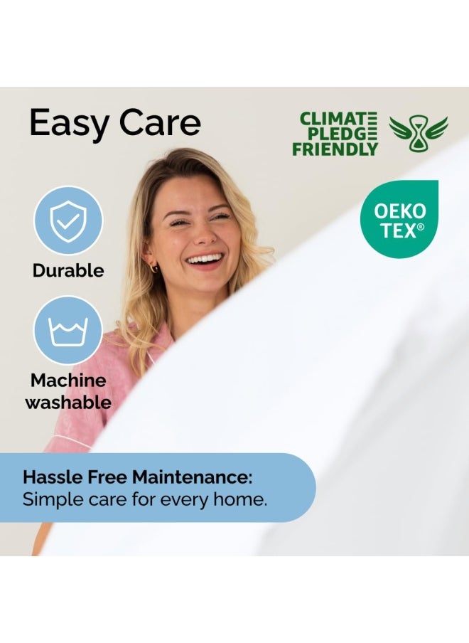 CGK Unlimited - King Size 4 Piece Sheet Set Comfy Breathable And Cooling Sheets Hotel Luxury Bed Sheets For Women And Men Deep Pockets Easy Fit Extra Soft And Wrinkle Free Sheets White Oeko Tex Bed Sheet Set - Image 1
