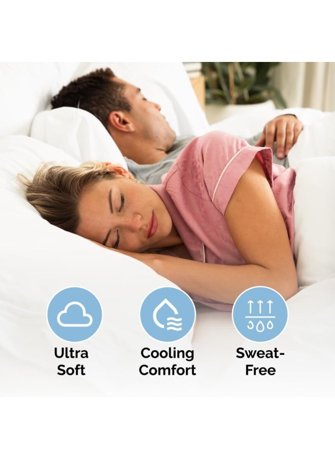 CGK Unlimited - King Size 4 Piece Sheet Set Comfy Breathable And Cooling Sheets Hotel Luxury Bed Sheets For Women And Men Deep Pockets Easy Fit Extra Soft And Wrinkle Free Sheets White Oeko Tex Bed Sheet Set - Image 1