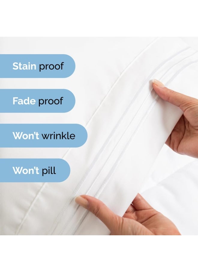 CGK Unlimited - King Size 4 Piece Sheet Set Comfy Breathable And Cooling Sheets Hotel Luxury Bed Sheets For Women And Men Deep Pockets Easy Fit Extra Soft And Wrinkle Free Sheets White Oeko Tex Bed Sheet Set - Image 1