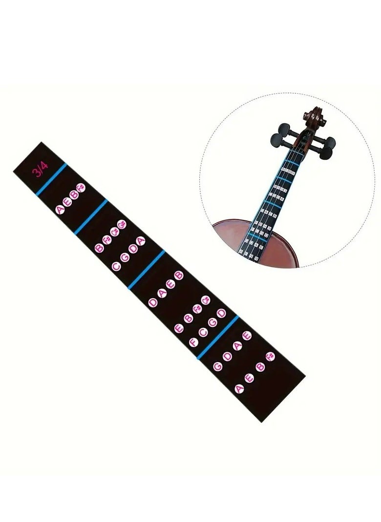 Mike Music - Violin Sticker, 3/4 Violin Notes Sticker, Removable Violin Fingerboard Sticker for Beginners Practice, Violin Finger Guide, Violin Accessories Stickers - Image 1