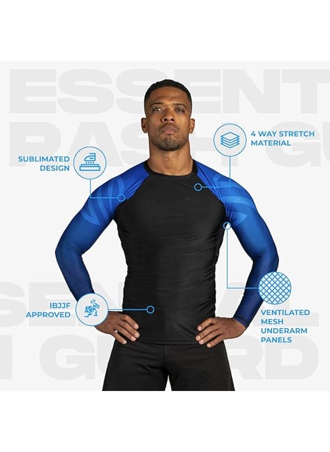 Sanabul  Essential Long Sleeve Compression Shirts For Men | Mma Bjj Athletic Compression Shirt | Men Cross Training Rashguard (Large, Blue)  - Image 4