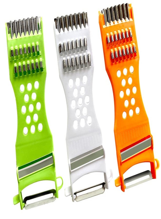 Aliotech 3PCS 5 in 1 handheld Plastic Multifunction Kitchen Peeler Grater Slicer Tool for Vegetable Cucumber Potato Carrots Cheese Chef Gadgets Tools Fruit Shredder Carving Kit - Image 1
