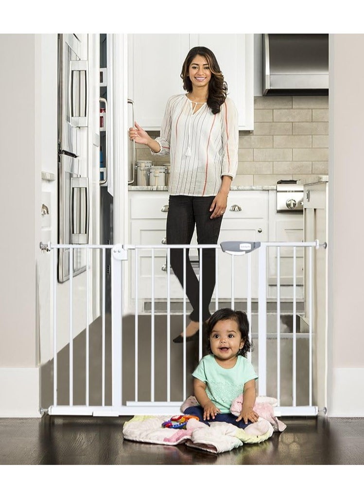 Generic - Auto Close Safety Baby Gate,Adjustable Width Stairway Guard Rail Child Safety Gate,Expandable Baby Pet Safety Gate,The Maximum Suitable Width is 94 cm,Including 10 cm Extension Rack (Size:85-94cm) - Image 1