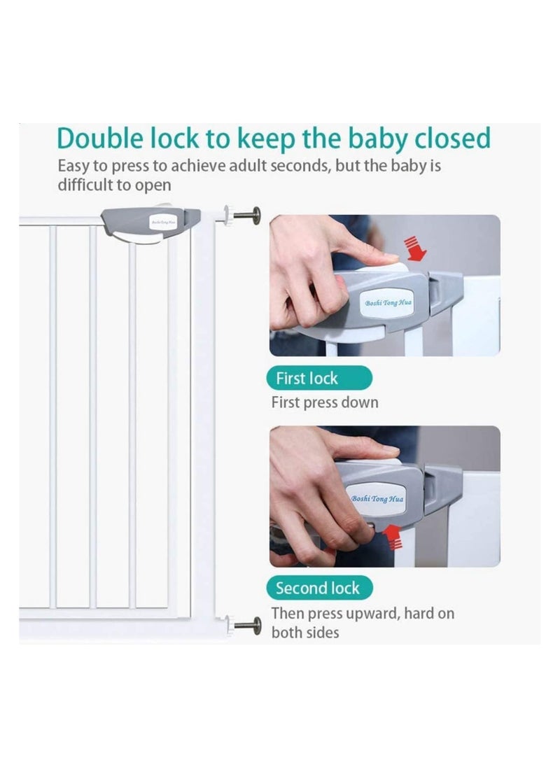 Generic - Auto Close Safety Baby Gate,Adjustable Width Stairway Guard Rail Child Safety Gate,Expandable Baby Pet Safety Gate,The Maximum Suitable Width is 94 cm,Including 10 cm Extension Rack (Size:85-94cm) - Image 1