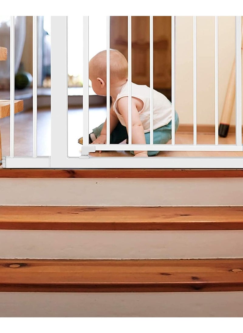 Generic - Auto Close Safety Baby Gate,Adjustable Width Stairway Guard Rail Child Safety Gate,Expandable Baby Pet Safety Gate,The Maximum Suitable Width is 94 cm,Including 10 cm Extension Rack (Size:85-94cm) - Image 1