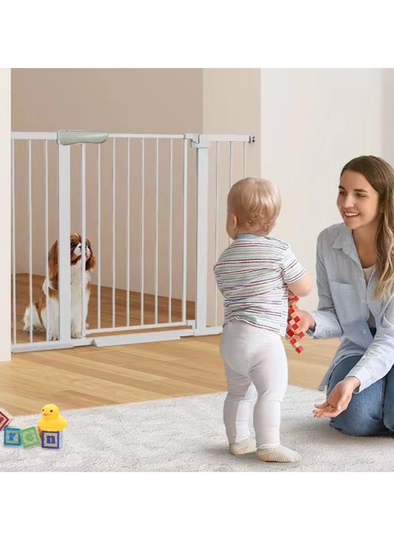 Generic - Auto Close Safety Baby Gate,Adjustable Width Stairway Guard Rail Child Safety Gate,Expandable Baby Pet Safety Gate,The Maximum Suitable Width is 94 cm,Including 10 cm Extension Rack (Size:85-94cm) - Image 1