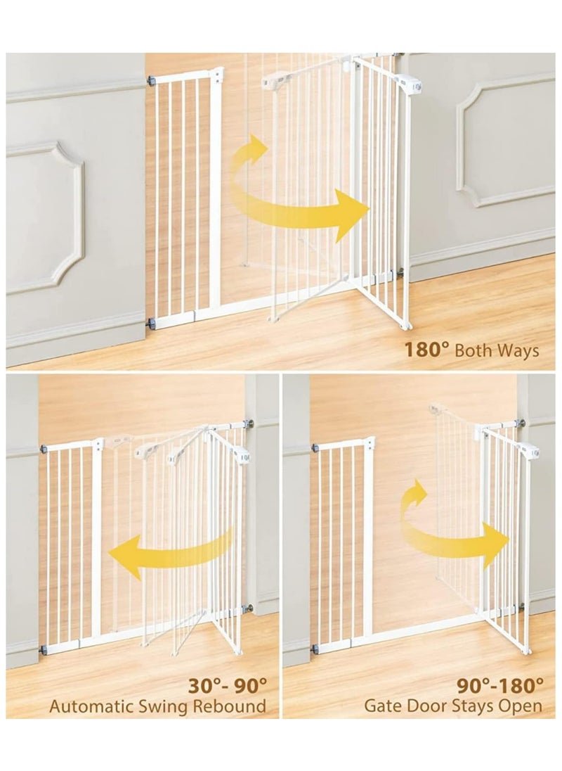 Generic - Auto Close Safety Baby Gate,Adjustable Width Stairway Guard Rail Child Safety Gate,Expandable Baby Pet Safety Gate,The Maximum Suitable Width is 94 cm,Including 10 cm Extension Rack (Size:85-94cm) - Image 1