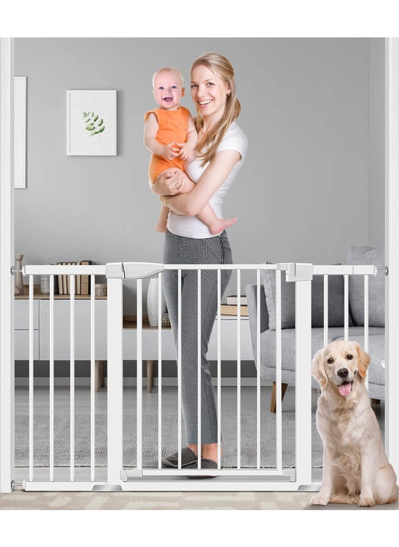 Generic - Auto Close Safety Baby Gate,Adjustable Width Stairway Guard Rail Child Safety Gate,Expandable Baby Pet Safety Gate,The Maximum Suitable Width is 94 cm,Including 10 cm Extension Rack (Size:85-94cm) - Image 1