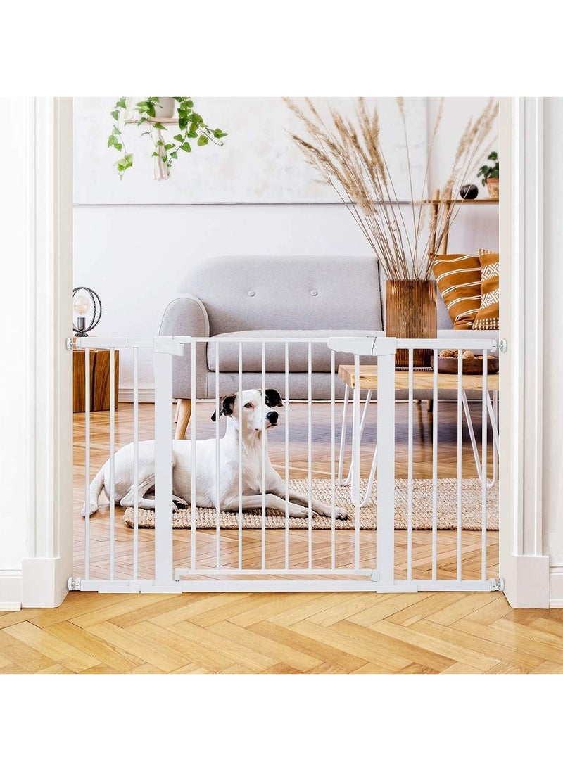 Generic - Auto Close Safety Baby Gate,Adjustable Width Stairway Guard Rail Child Safety Gate,Expandable Baby Pet Safety Gate,The Maximum Suitable Width is 94 cm,Including 10 cm Extension Rack (Size:85-94cm) - Image 1