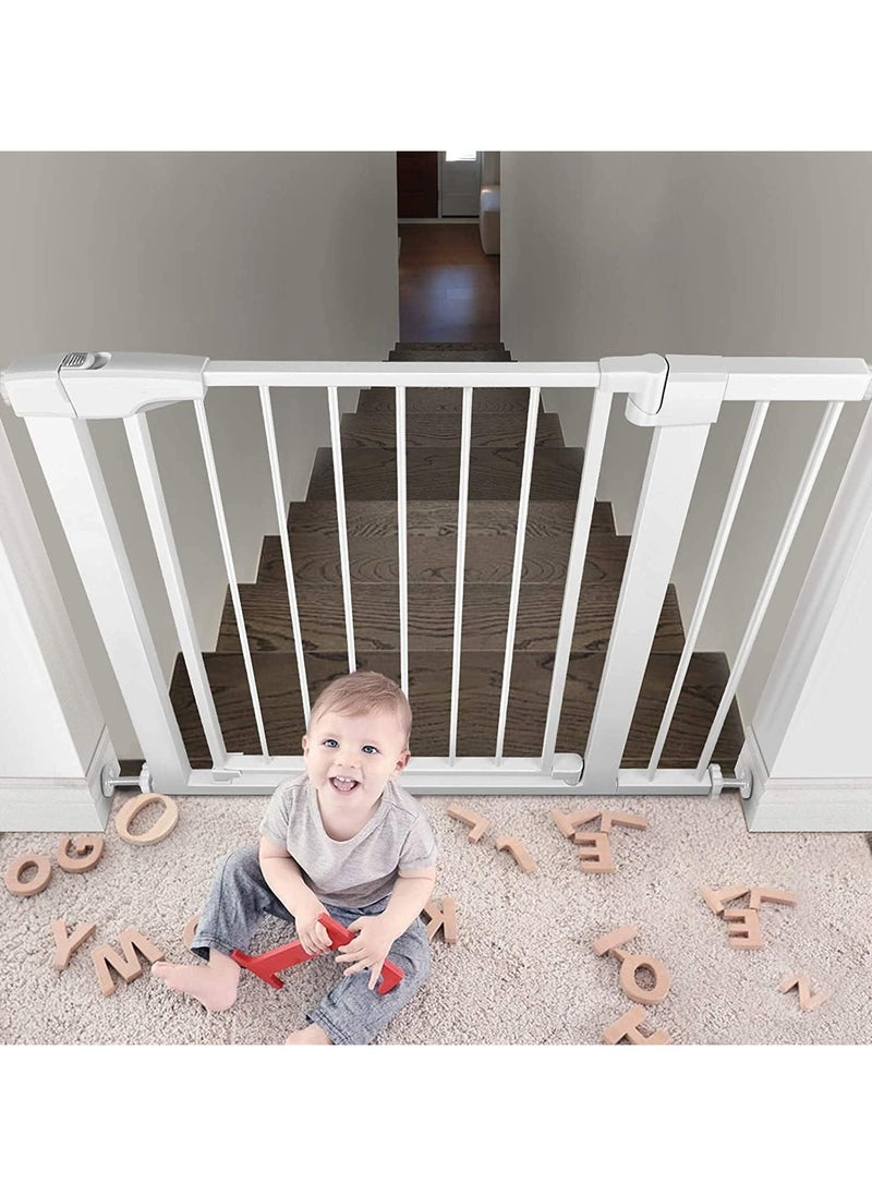 Generic - Auto Close Safety Baby Gate,Adjustable Width Stairway Guard Rail Child Safety Gate,Expandable Baby Pet Safety Gate,The Maximum Suitable Width is 94 cm,Including 10 cm Extension Rack (Size:85-94cm) - Image 1