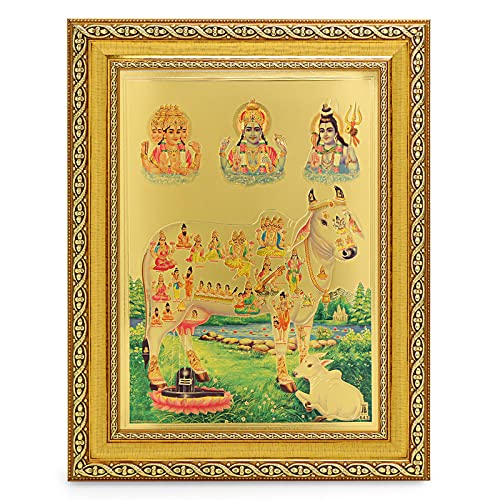 BM TRADERS 33 Koti Devi Devta Beautiful Golden Foil Photo In Wall Hanging Golden Frame 1150 x 1350 Inches - Image 3
