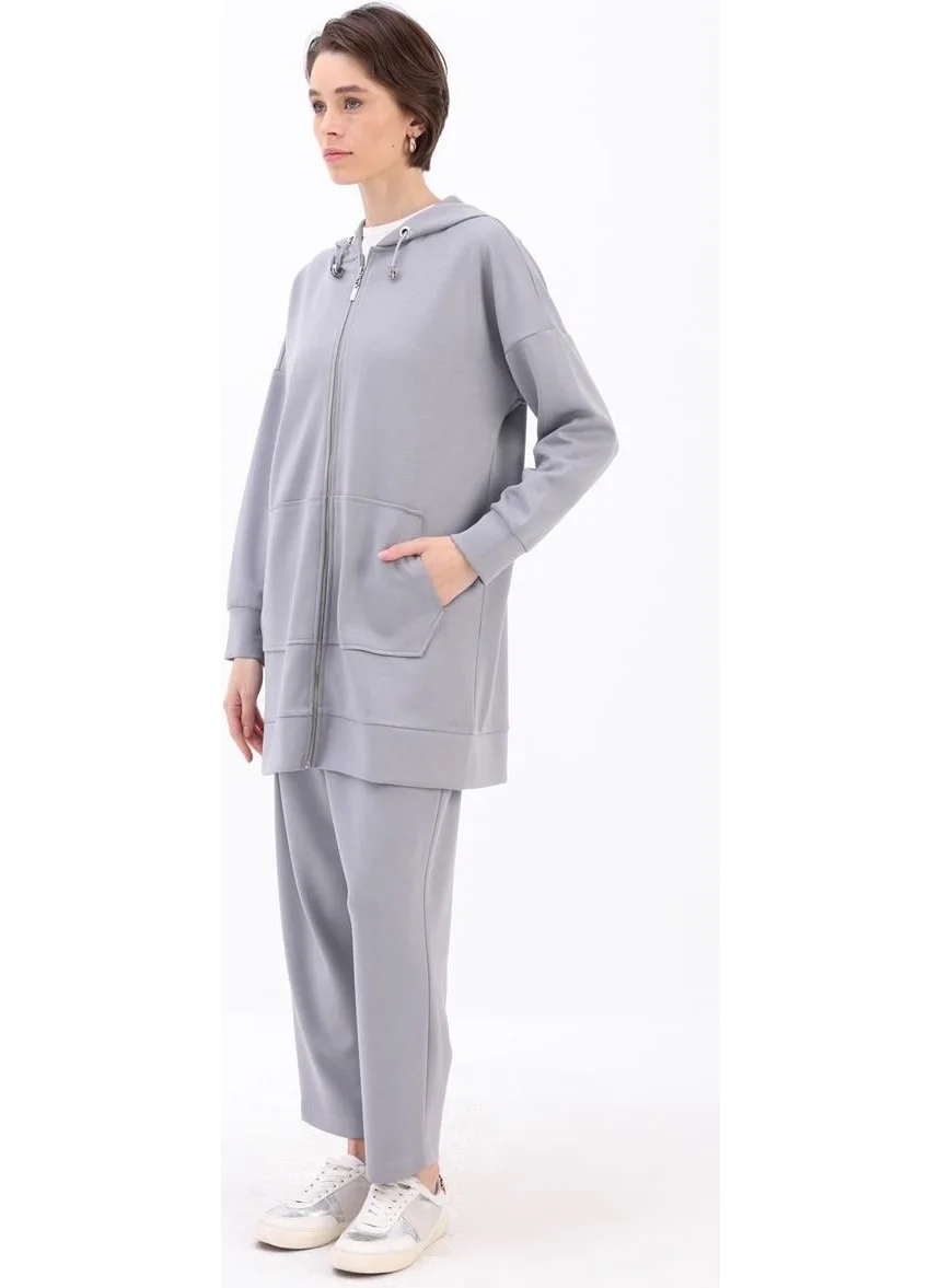 Allday Grey-Kangaroo Pocket Tracksuit