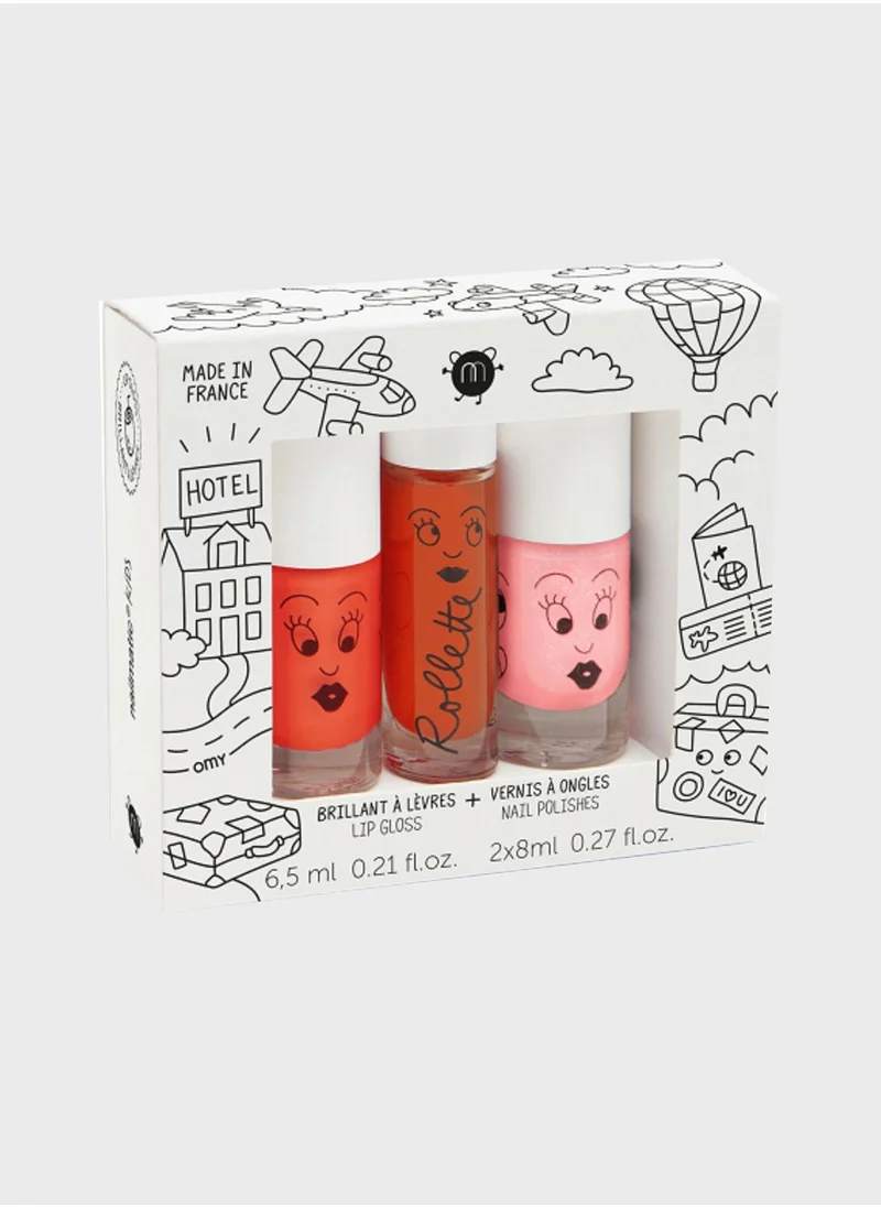 Nailmatic Kids Set 2 Nail Polishes  + 1 Lip Gloss
