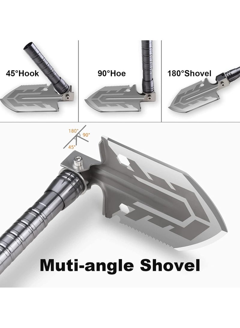 AUTOYSUR Camping Folding Shovel,Adjustable Multi-Function Survival Shovel,High Carbon Survival Camping Gear and Equipment Tactical Shovel Military Shovel for Hiking,Backpacking,Emergency  - Image 4