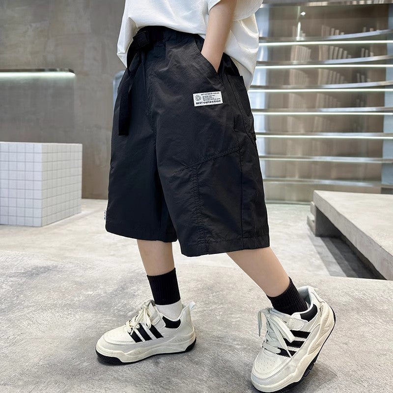 Boys' Shorts Summer Children'S Casual Pants For Older Boys, Knee-Length Thin Trendy Shorts - Image 1