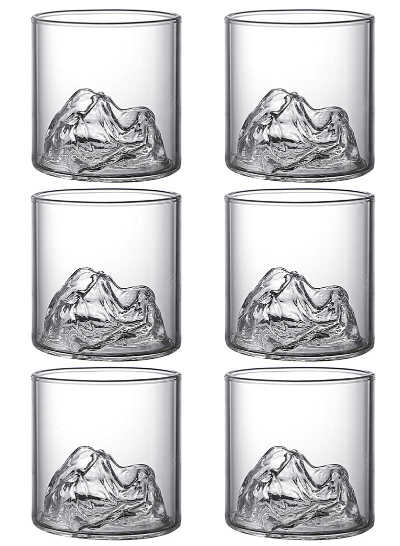 6-Piece Transparent 300Ml High Borosilicate Glass Mountain-View Cups – Unique Hidden Mountain Design Drinking Glasses For Beverage Serving - Image 1