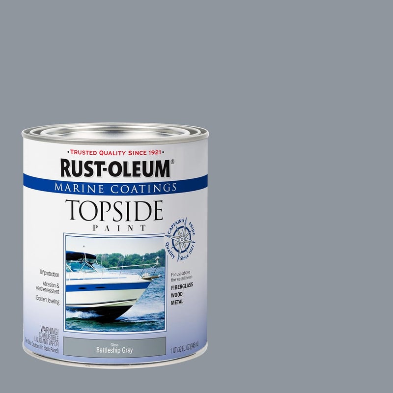 Rust-Oleum Marine Coatings Topside Paint, Gloss Battleship Gray, 1 Quart - Image 2