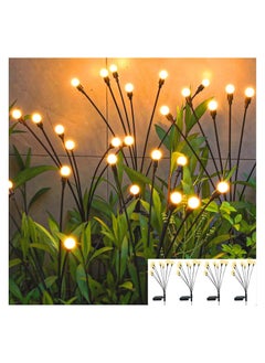 Y&D 8LED Solar Garden Lights Swaying Light, Sway by Wind, Outdoor, Yard Patio Pathway Decoration, Powered Firefly Outdoor Waterproof, Warm White(4 Pack)  - Image 1