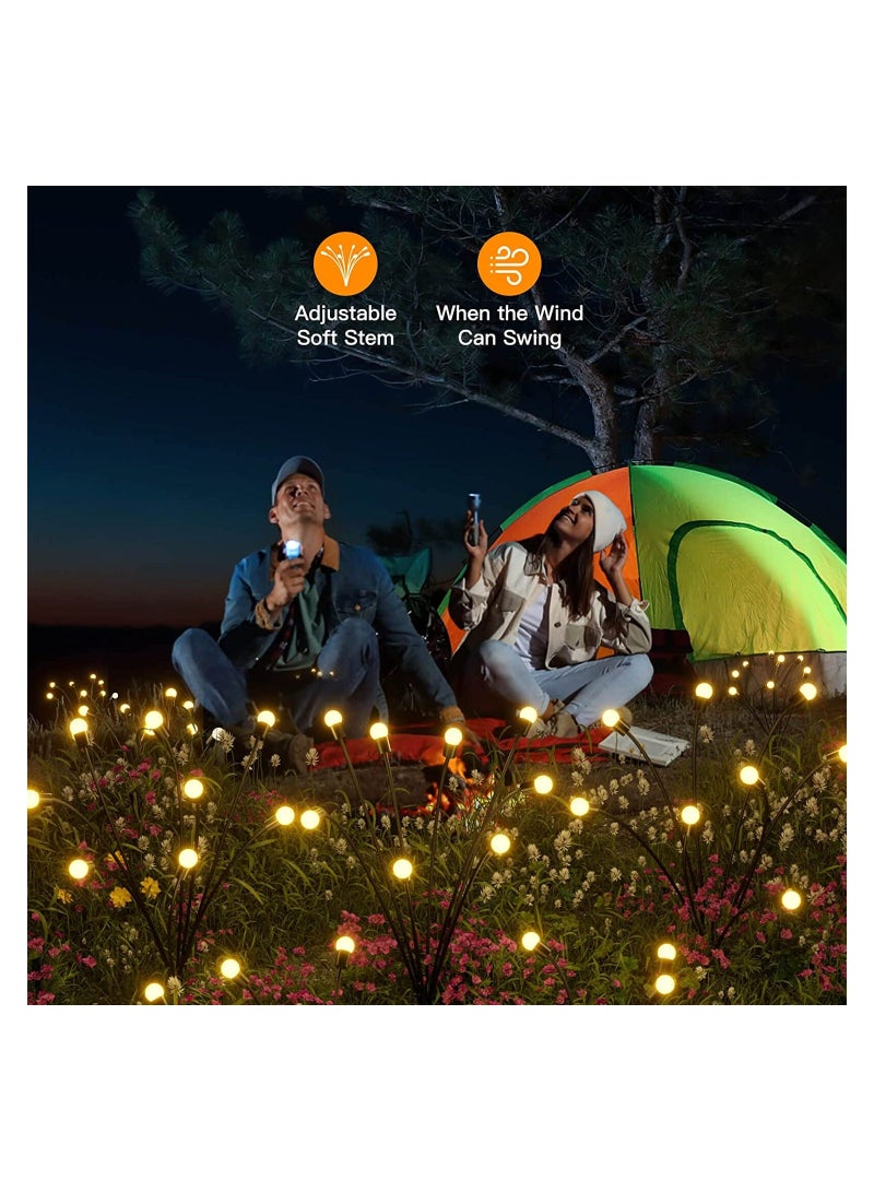 واي آند دي 8LED Solar Garden Lights Swaying Light, Sway by Wind, Outdoor, Yard Patio Pathway Decoration, Powered Firefly Outdoor Waterproof, Warm White(4 Pack) - Image 2
