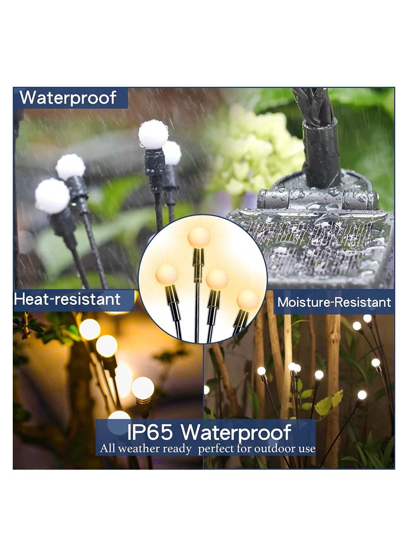 واي آند دي 8LED Solar Garden Lights Swaying Light, Sway by Wind, Outdoor, Yard Patio Pathway Decoration, Powered Firefly Outdoor Waterproof, Warm White(4 Pack) - Image 5