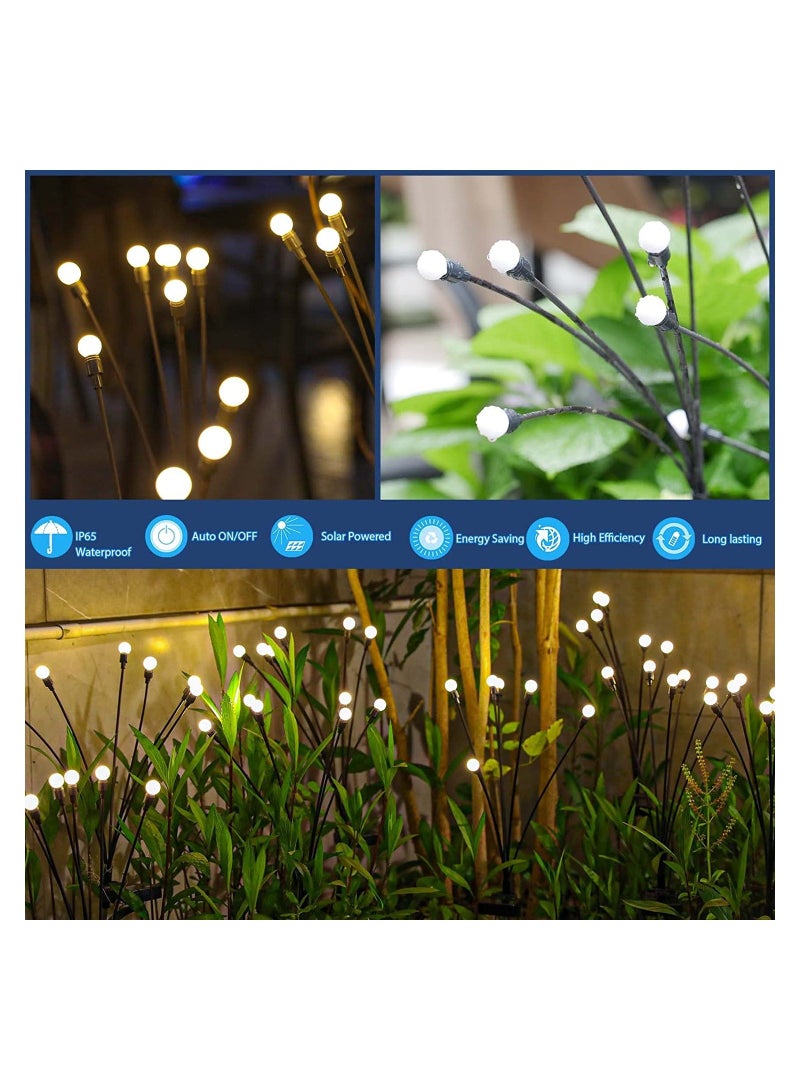 واي آند دي 8LED Solar Garden Lights Swaying Light, Sway by Wind, Outdoor, Yard Patio Pathway Decoration, Powered Firefly Outdoor Waterproof, Warm White(4 Pack) - Image 4