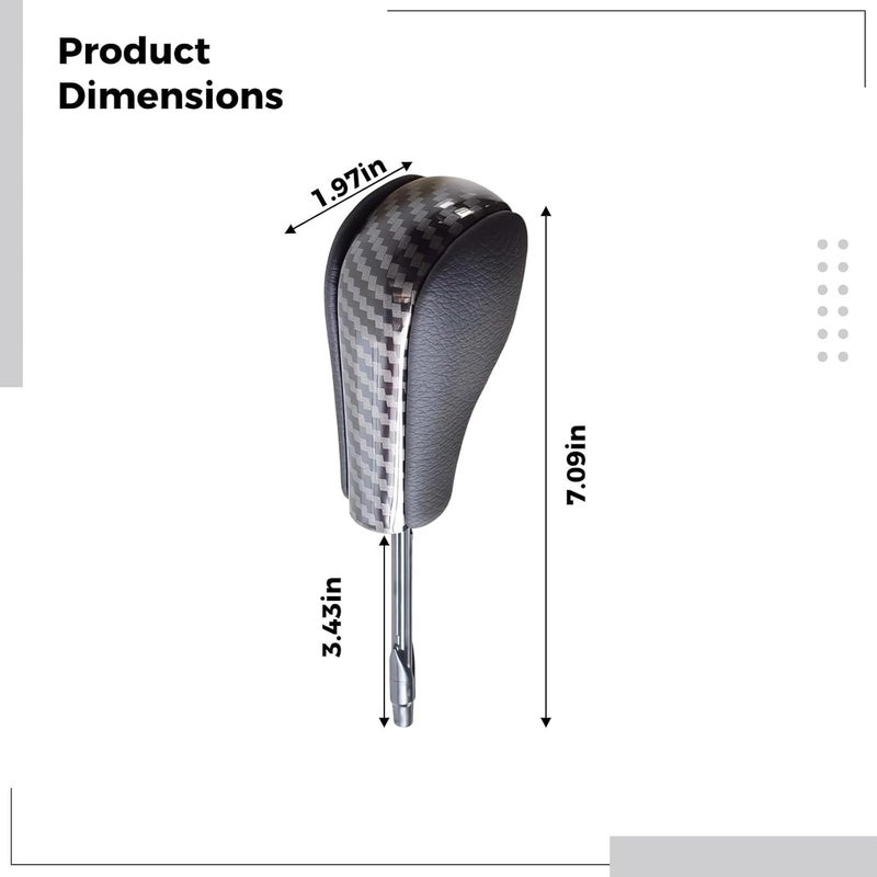 Carbon Fiber Shift Knob for 3 Series, 5 Series, Z4, E90, E60, E92, X1, X3, X5, Automatic Shifter, Abs Pu Material, Enhances Driving and Interior Style - Image 1
