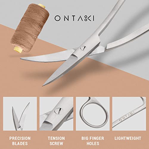 Ontaki Dual Bent Machine Embroidery Scissors - 6.5" German Steel, Silver - Precision Curved Cuts & Applique Scissors - Ergonomic 90 Degree Handle & Embroidery Tools - Sharp Tip & Sewing Tools - Image 4