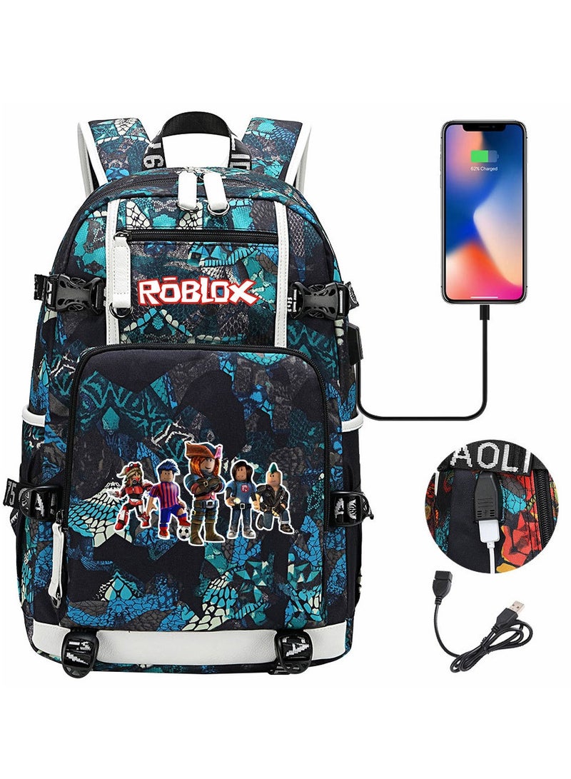 Roblox USB Headset Teen Casual Travel Backpack