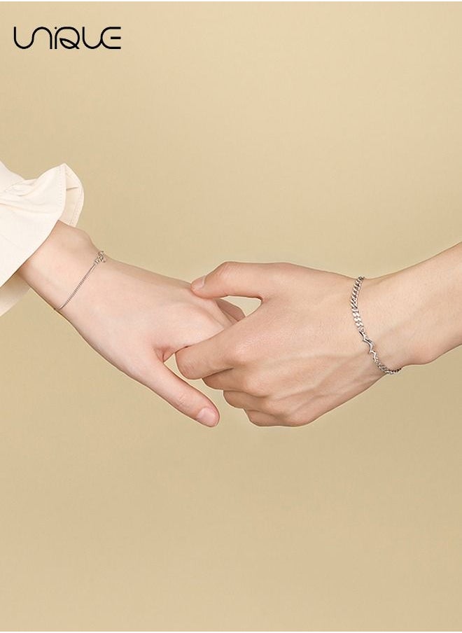Unique Couple Bracelet, Hai Vow Mountain Alliance Couple Bracelet A Pair Of Men and women Couple Simple Niche Design Sense 2023 New Model  - Image 1