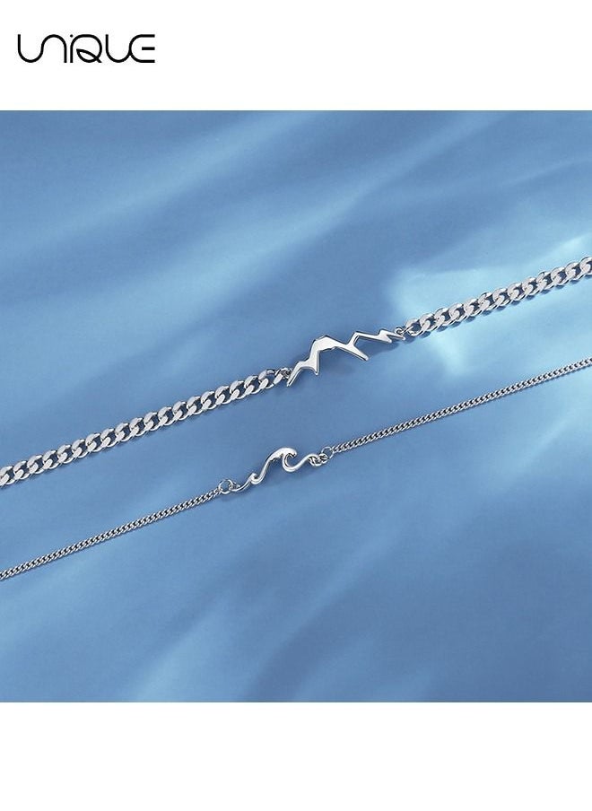 Unique Couple Bracelet, Hai Vow Mountain Alliance Couple Bracelet A Pair Of Men and women Couple Simple Niche Design Sense 2023 New Model  - Image 3
