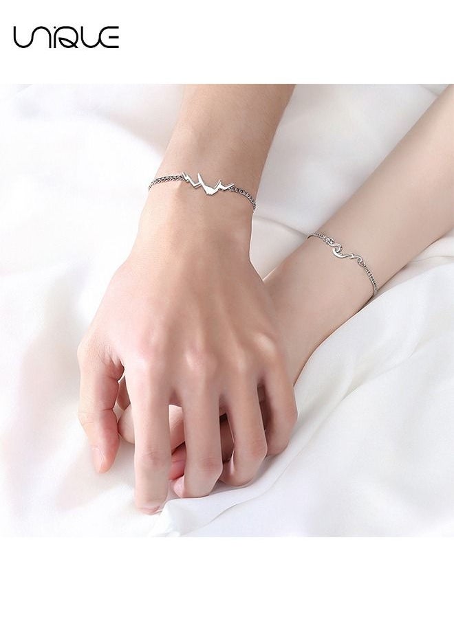 Unique Couple Bracelet, Hai Vow Mountain Alliance Couple Bracelet A Pair Of Men and women Couple Simple Niche Design Sense 2023 New Model  - Image 5