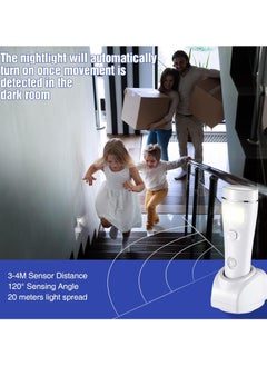 Enhon Plug In Flashlight, 4 In 1 LED Rechargeable Flashlight, Power Outage Light With Motion Detection, Portable Lightweight LED Light Torch For Home And Office, (1pc, White)  - Image 3