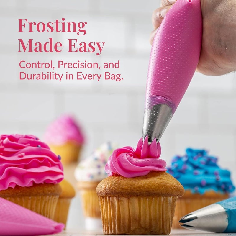 Prestee Set of 200 - Anti Burst Piping Bags 12 Inch - Tipless Icing Bags - Durable Frosting Piping Bag Tools - Pastry and Cookie Decorating Supplies - Image 4
