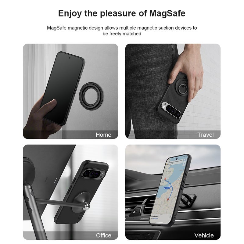 HuHa Case Cover For Google Pixel 9 Pro NILLKIN Frosted Shield Pro Magnetic Phone Case(Black) - Image 4