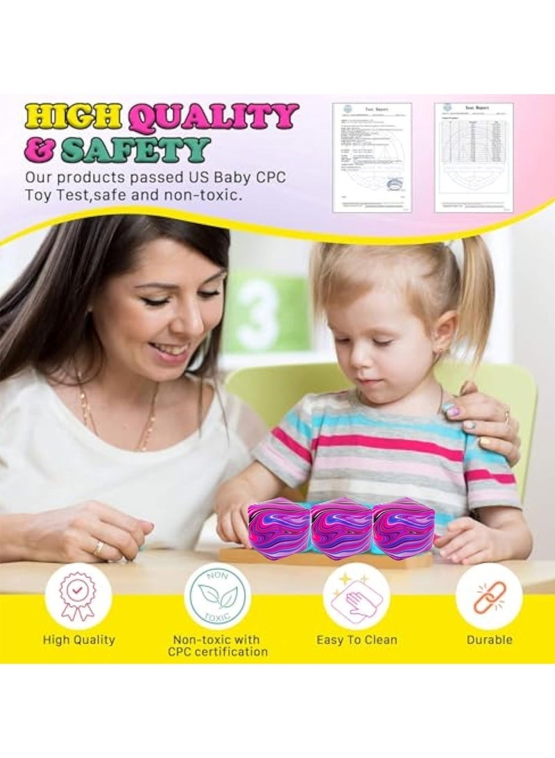 جيو لعبة مكعب الإجهاد Squishy للأطفال والكبار، ألعاب ذات ملمس صلب للغاية، ألعاب حسية للأطفال المصابين بالتوحد كرات الإجهاد للأطفال لعبة الضغط لتخفيف القلق والإجهاد هدايا، أفضل ما لديك من الهدوء والاسترخاء - Image 3