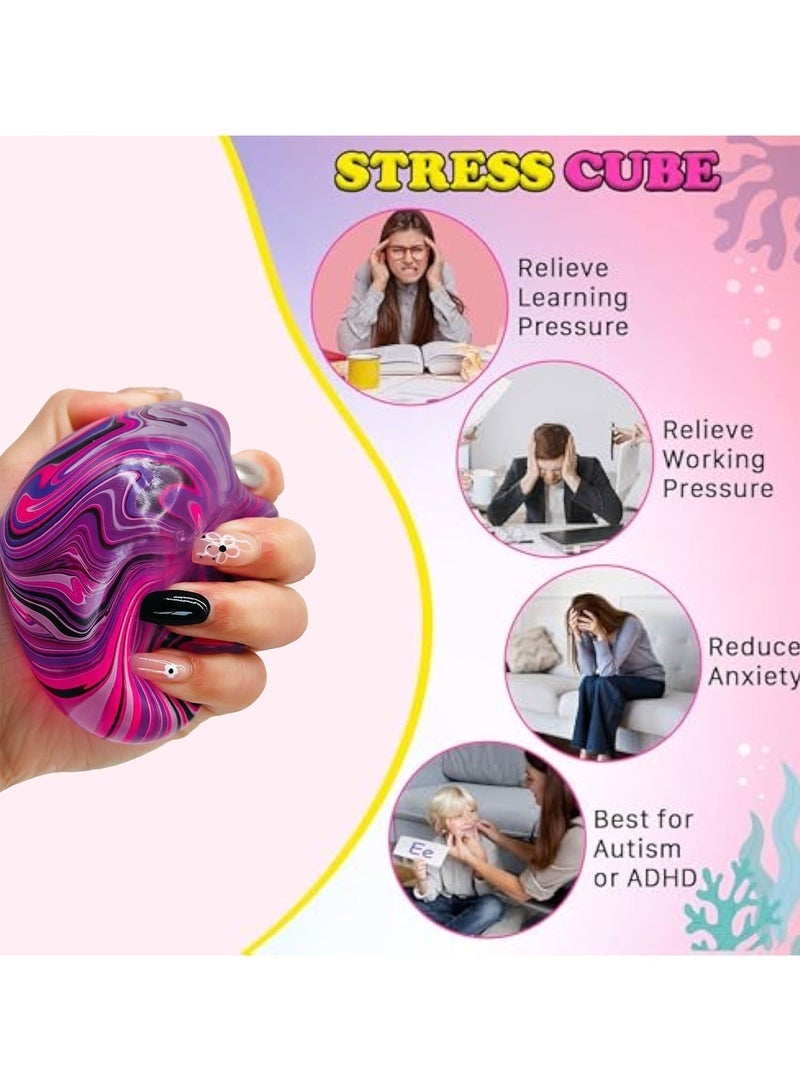 جيو لعبة مكعب الإجهاد Squishy للأطفال والكبار، ألعاب ذات ملمس صلب للغاية، ألعاب حسية للأطفال المصابين بالتوحد كرات الإجهاد للأطفال لعبة الضغط لتخفيف القلق والإجهاد هدايا، أفضل ما لديك من الهدوء والاسترخاء - Image 4