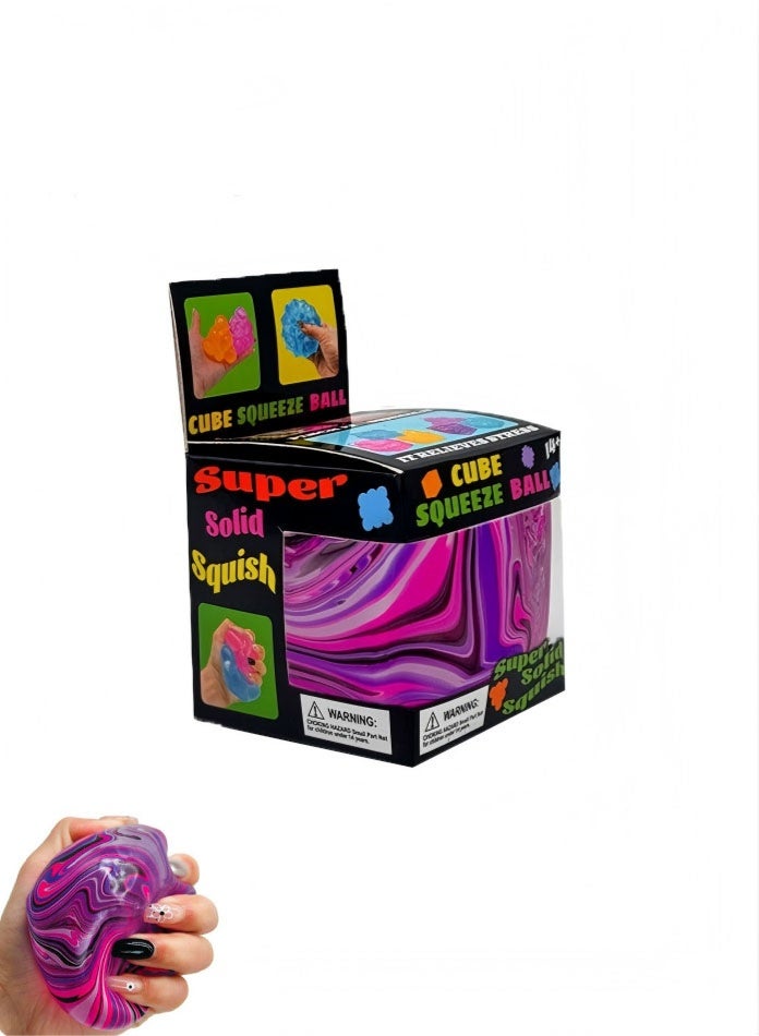 جيو لعبة مكعب الإجهاد Squishy للأطفال والكبار، ألعاب ذات ملمس صلب للغاية، ألعاب حسية للأطفال المصابين بالتوحد كرات الإجهاد للأطفال لعبة الضغط لتخفيف القلق والإجهاد هدايا، أفضل ما لديك من الهدوء والاسترخاء - Image 1