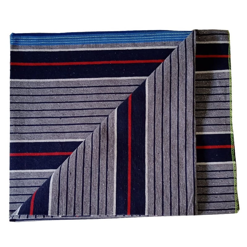 Quago Pure Cotton Single Bed Reversible Carpet Dari Floor Mat Galicha Rug for Floor Hall Living Room and Bedroom Multicolor 4 Ft x 7 Ft - Image 2