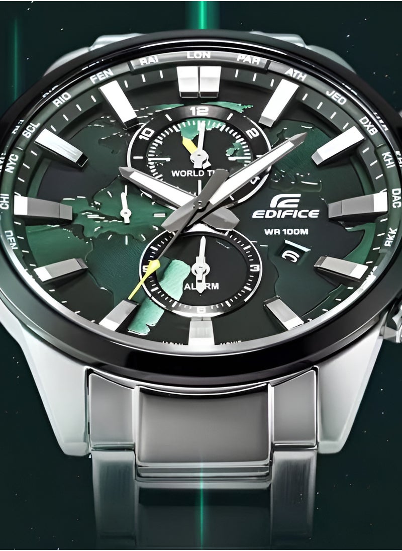 Casio Edifice EFR-303D-1A Men's World Time Watch - Green Dial