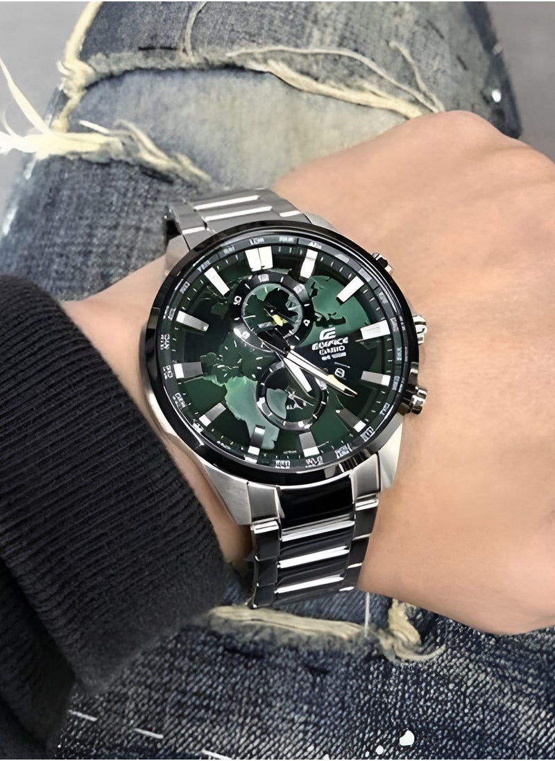 Casio Edifice EFR-303D-1A Men's World Time Watch - Green Dial