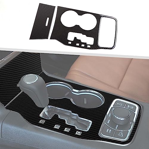 Jimen Compatible with Jeep Grand Cherokee 2011-2013, 2PCS Gear Shifter Panel Trim Cover, Carbon Fiber - Image 1