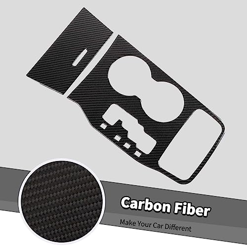 Jimen Compatible with Jeep Grand Cherokee 2011-2013, 2PCS Gear Shifter Panel Trim Cover, Carbon Fiber - Image 5