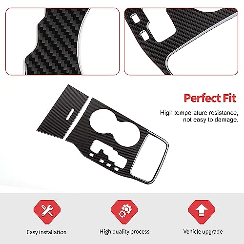 Jimen Compatible with Jeep Grand Cherokee 2011-2013, 2PCS Gear Shifter Panel Trim Cover, Carbon Fiber - Image 4