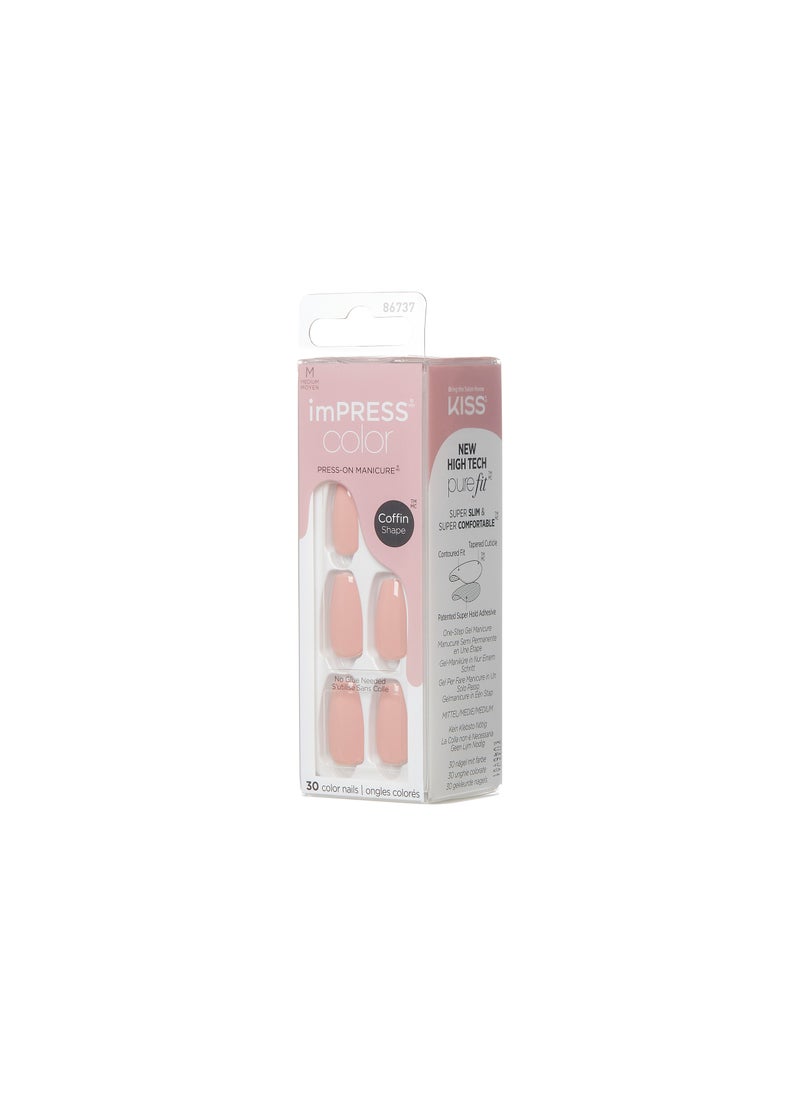 Kiss Impress Color Nails Medium Coffin- Sumptuous IMC504C