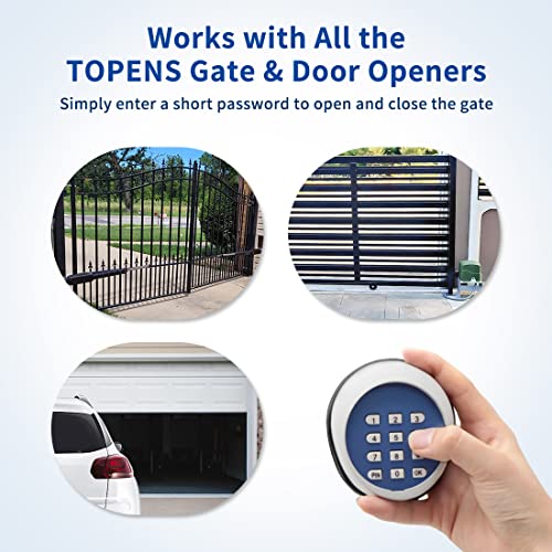 TOPENS TKP3 Wireless Keypad Keyless Entry Keypad Digital Code Panel Security Control for Automatic Swing Sliding Gate Opener Garage Door Opener, Remote Operator Accessory for Outdoor Use - Image 5