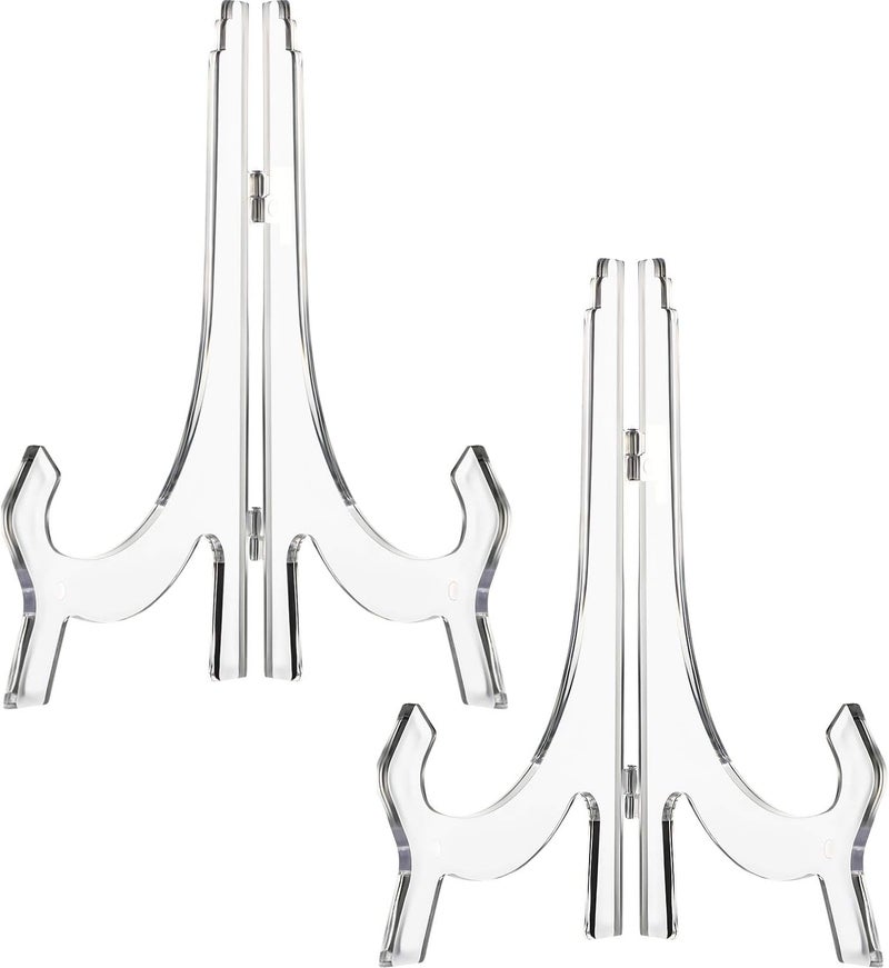 Hestya Clear Acrylic Easels or Stands/Plate Holders to Display Pictures or Other Items (2 Pieces, 9.8 Inches) - Image 1