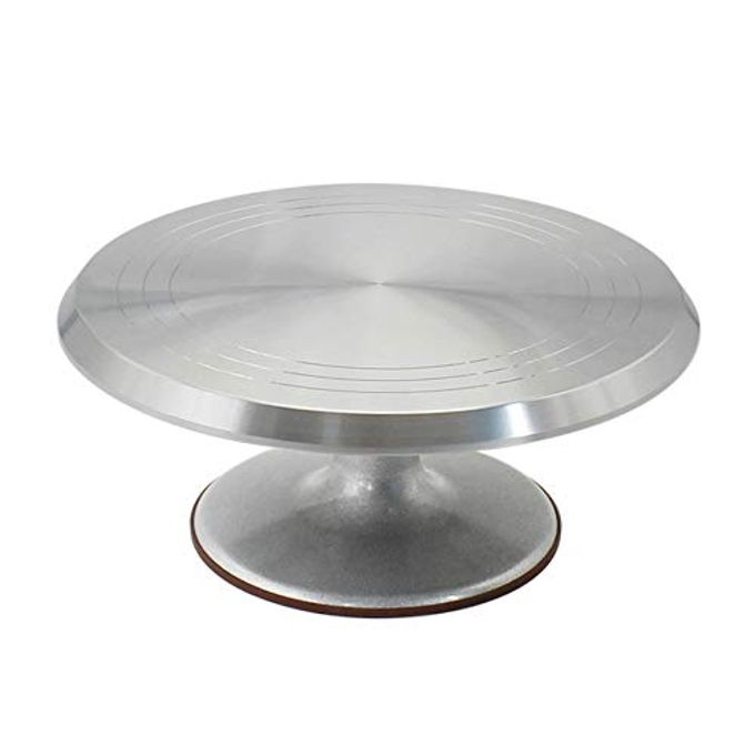 Evwoge Cake Stand, Rotating Cake Decorating Stand Revolving Pottery Stand Turntable with Ball Bearings Diameter Heavy Duty 12 INCH