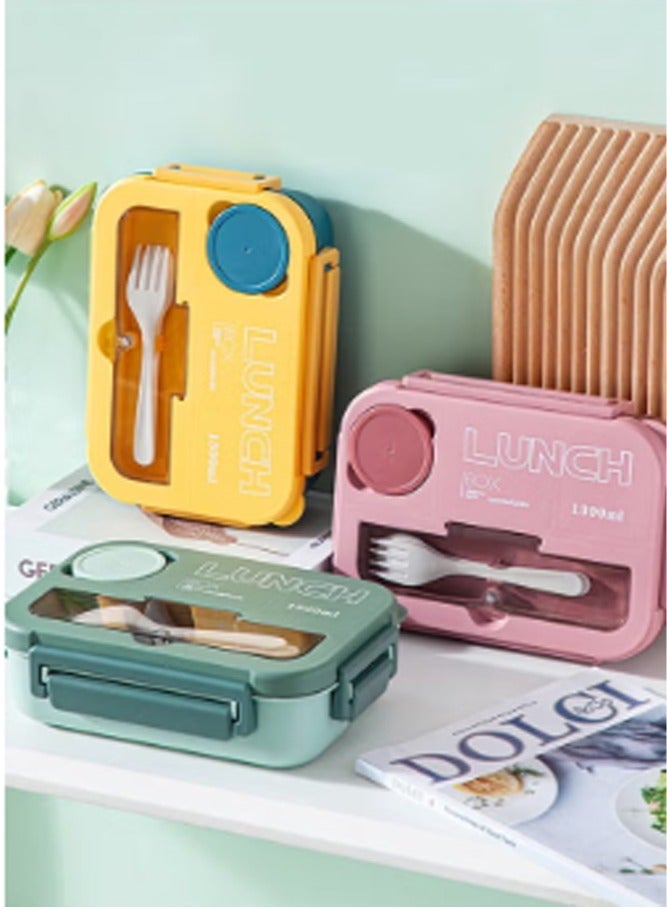 LO.BABY.VE Kids Bento Lunch Box, Lunch Containers for School with 4 Compartments, Utensils and Sauce Container, 1300ml - Image 5